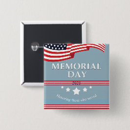 Gedenktag Amerikanischer Flag Typografie Patriotic Button