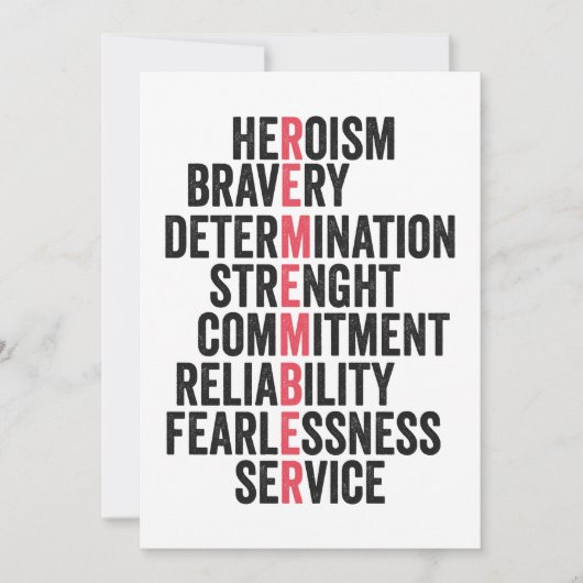 Gedenktag Amerikanischer Patrioter Veteran erinner Einladung (Vorderseite)