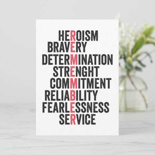 Gedenktag Amerikanischer Patrioter Veteran erinner Einladung (Stehend Vorderseite)