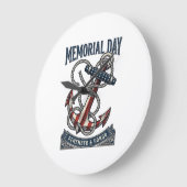 Gedenktag Anker Erinnern Ehre Vintage-Shirt_1 Große Wanduhr (Winkel)