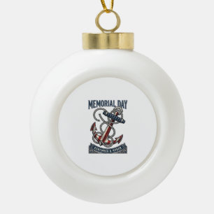 Gedenktag Anker Erinnern Ehren Vintage-Shirt_1 Keramik Kugel-Ornament