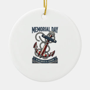 Gedenktag Anker Erinnern Ehren Vintage-Shirt_1 Keramik Ornament