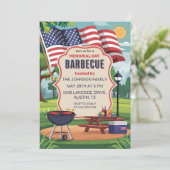 Gedenktag Barbecue Party Einladung (Stehend Vorderseite)