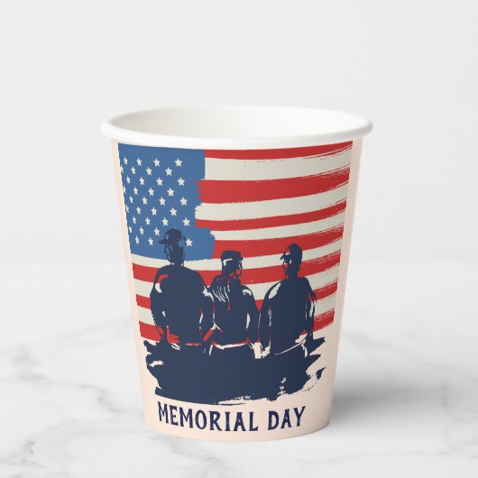 Gedenktag Barbecue Party Pappbecher (Vorderseite)