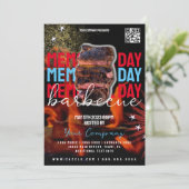 Gedenktag Barbecue Patriotic Party Flyer Einladung (Stehend Vorderseite)