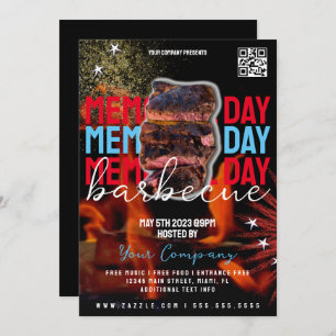 Gedenktag Barbecue Patriotic Party Flyer Einladung