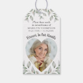 Gedenktag Beerdigung Botanisches Saatgut Foto Geschenkanhänger (Rückseite)