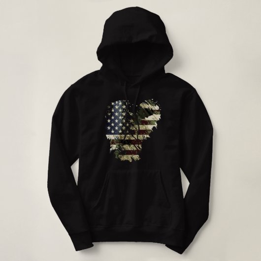 Gedenktag Camouflage American USA Flag Camouflage Hoodie (Design vorne)