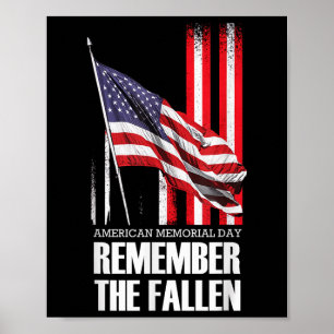 Gedenktag der Amerikaner: Die gefallene Flagge der Poster
