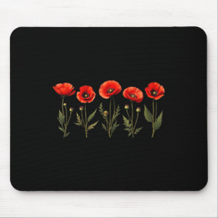 Gedenktag der niedlichen Roten Mohn-Blume 2025 Usa Mousepad
