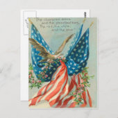 Gedenktag der US-Flag-Adler-Rose Postkarte (Vorne/Hinten)