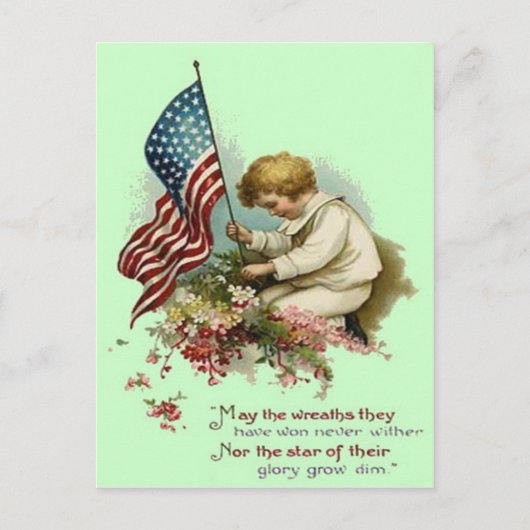 Gedenktag der US-Flagge für das Kind des Todes Postkarte (Vorderseite)