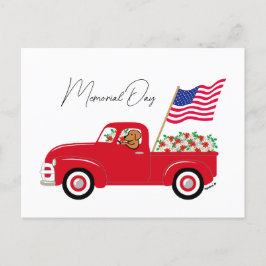 Gedenktag des Fox Red Labrador Red Truck Postkarte