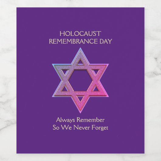 Gedenktag des Holocaust Weinetikett (Einzelnes Label)