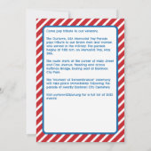 Gedenktag - Die Parade der Stadt - Einladung (Rückseite)