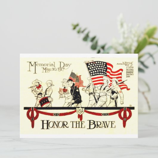 Gedenktag Ehre der Tapferkeit Karte (Stehend Vorderseite)