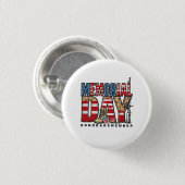 Gedenktag Ehre und Erinnerung an US-Flagge Button (Vorne & Hinten)