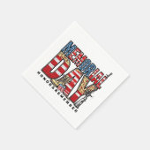 Gedenktag Ehre und Erinnerung an US-Flagge Serviette (Ecke)