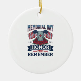 Gedenktag Ehren und Erinnern Patriotisches T-Shirt Keramik Ornament