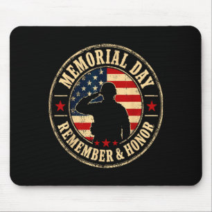 Gedenktag erinnere und ehre Soldat salutieren Mousepad