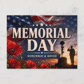 Gedenktag Erinnern Ehre Flagge Mohn USA Hommage Postkarte (Vorderseite)