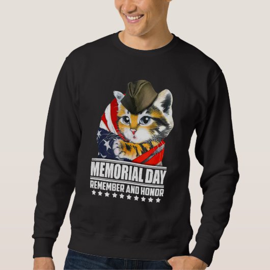 Gedenktag Erinnern und Ehre Katzen Veteran Ameri Sweatshirt (Vorderseite)