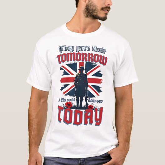 Gedenktag Erinnern Veteranen UK Soldier Army T-Shirt (Vorderseite)