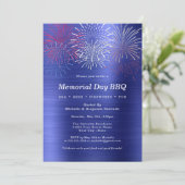 Gedenktag Feuerwerk Barbecue Party Einladung (Stehend Vorderseite)