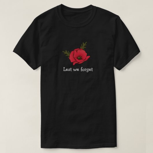 Gedenktag, Gedenktag, Roter Mohn-T - Shirt (Design vorne)