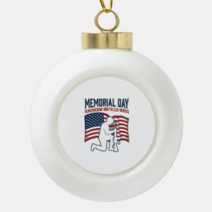 Gedenktag Gefallene Helden Patriotisches Soldaten- Keramik Kugel-Ornament