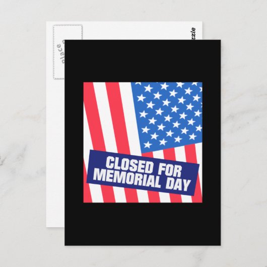 Gedenktag geschlossen postkarte (Vorne/Hinten)