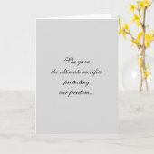 Gedenktag gestorben Weibliche Soldaten Gedenken Karte (Gelbe Blume)