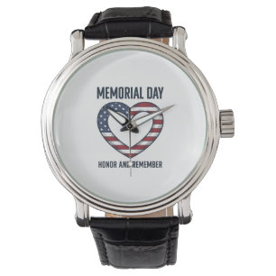 Gedenktag Herz Ehren und Erinnern Shirt Design Armbanduhr