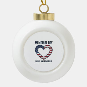 Gedenktag Herz Ehren und Erinnern Shirt Design Keramik Kugel-Ornament