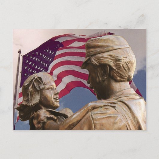 Gedenktag Homecoming Statue American Flag, ZSSG Postkarte (Vorderseite)