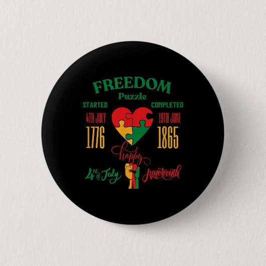 Gedenktag Juneteenth und 4. Juli Button (Vorderseite)