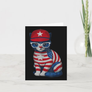 Gedenktag Katze, Frohes 4. Juli Patriotisches USA Karte