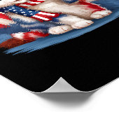 Gedenktag Katze Funny Kitten 4. Juli Patrioti Poster (Ecke)