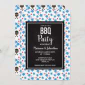 Gedenktag Kochen Party Grillsterne Einladung (Vorne/Hinten)