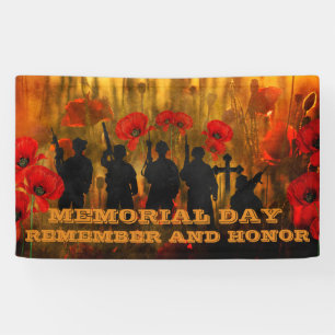 Gedenktag Mohnblume und Soldat Banner