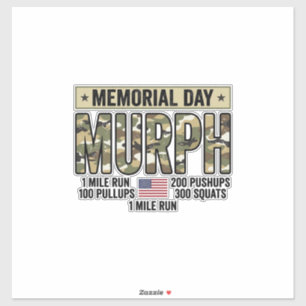 Gedenktag Murph Workout Vintage Vector Shirt_1 Aufkleber