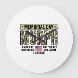 Gedenktag Murph Workout Vintage Vector Shirt_1 Große Wanduhr