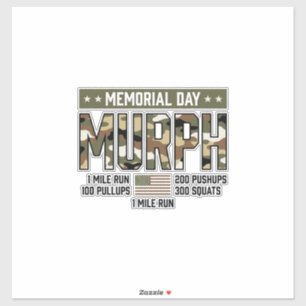 Gedenktag Murph Workout Vintage Vector Shirt (2 Aufkleber