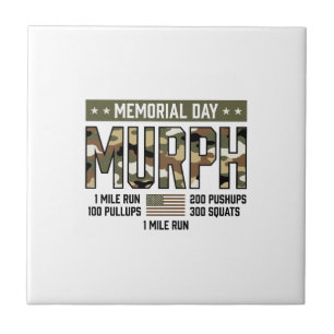 Gedenktag Murph Workout Vintage Vector Shirt (2 Fliese