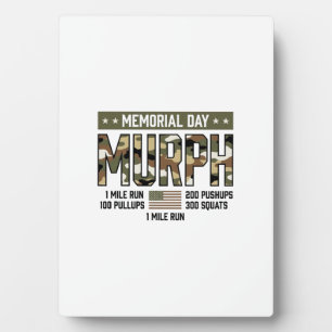 Gedenktag Murph Workout Vintage Vector Shirt (2 Fotoplatte