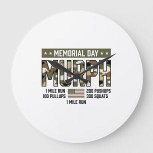 Gedenktag Murph Workout Vintage Vector Shirt (2 Große Wanduhr