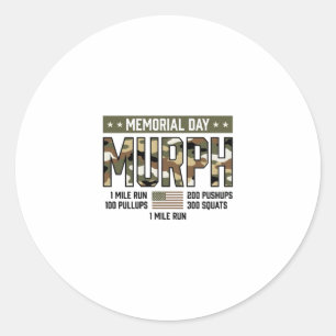 Gedenktag Murph Workout Vintage Vector Shirt (2 Runder Aufkleber