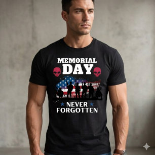 Gedenktag Niemals Vergessen, US-Flagge Militär T-Shirt