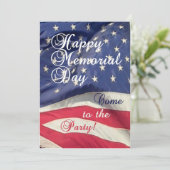 Gedenktag Party Feier! - Amerikanische Flagge Einladung (Stehend Vorderseite)