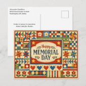 Gedenktag-Patchwork-Quilt Feiertagspostkarte (Vorne/Hinten)